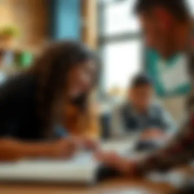 Parents engaging with educational resources