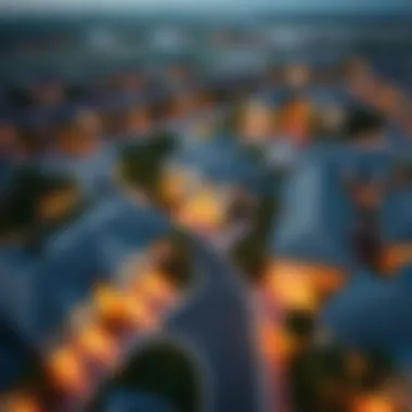 Upscale Neighborhoods in Dubai Aerial view of an upscale neighborhood in Dubai