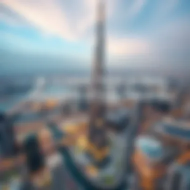 Aerial View of the H Tower Aerial view showcasing the H Tower amidst Dubai's skyline