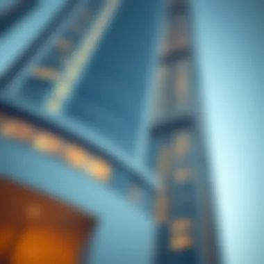 Architectural Features of the H Tower Close-up of the H Tower's unique architectural features