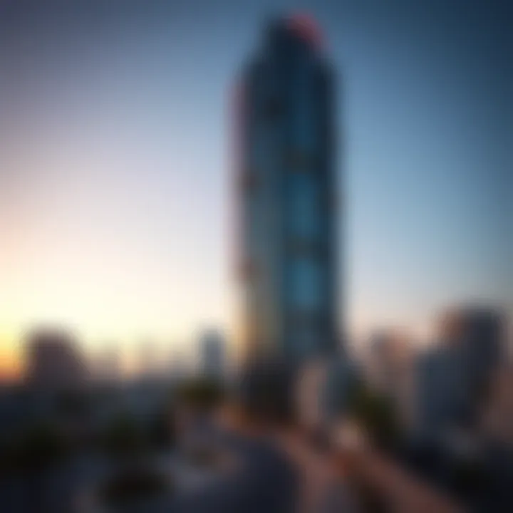 Vibrant Neighborhood Around the H Tower Surrounding neighborhood of the H Tower with vibrant community spaces