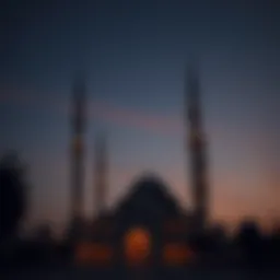 Elegant mosque silhouette against a twilight sky