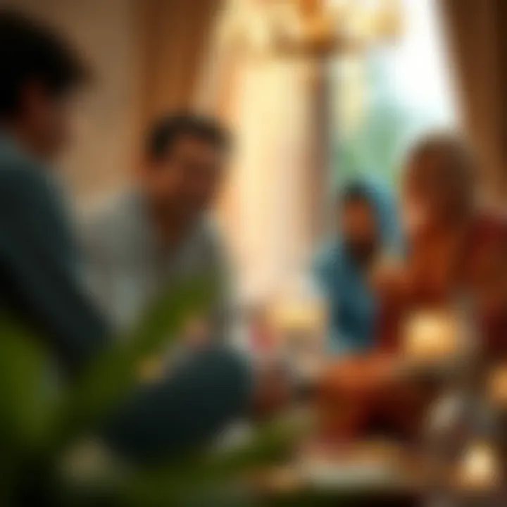 Family gathering celebrating Ramadan traditions