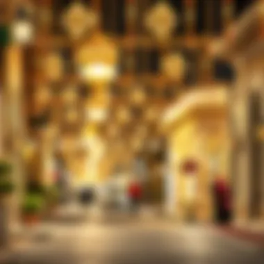 Vibrant street decorated for the holy month