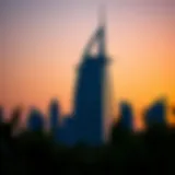 The Palm Tower exterior showcasing its unique silhouette against a sunset