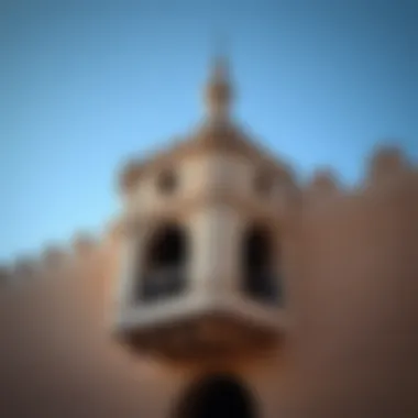 A close-up of a traditional architectural feature in Al-Nuaimia, representing its historical significance