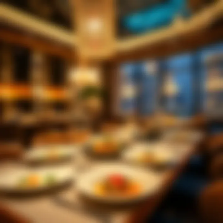 Elegant dining setting with exquisite dishes at The Pointe
