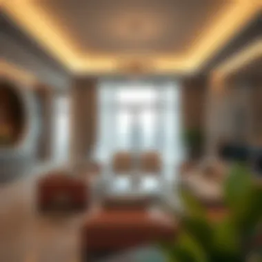 Contemporary Interior Design in ذا فالي دبي Interior design reflecting the contemporary style of ذا فالي دبي