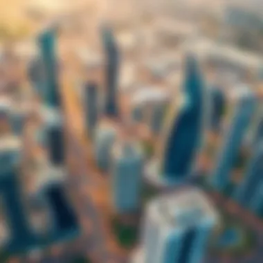 Aerial View of Dubai Real Estate Trends Aerial view of Dubai's real estate market trends