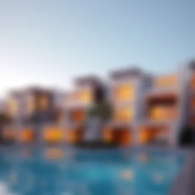 Modern Residential Architecture in Dubai A prestigious residential complex showcasing modern architecture