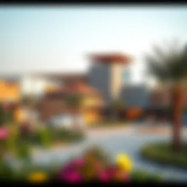 Amenities Surrounding Town Square Dubai Visual representation of nearby amenities such as parks, schools, and shopping areas