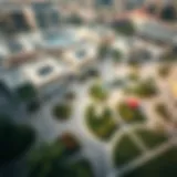 Aerial view of Town Square Dubai Park showcasing its lush greenery and pathways