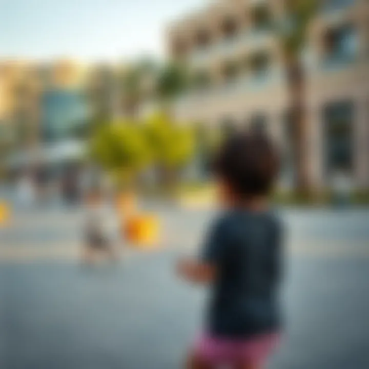 Children playing and engaging in recreational activities in the park