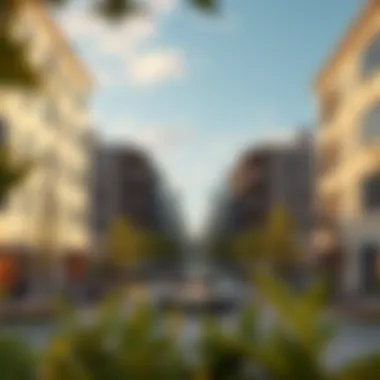 Residential areas thoughtfully designed within the town square