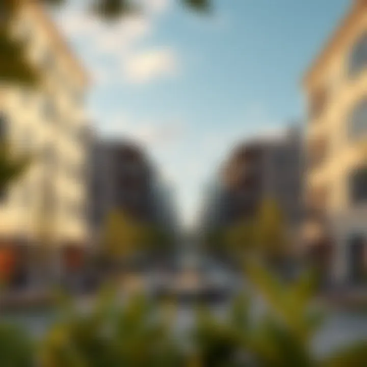 Residential areas thoughtfully designed within the town square