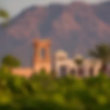 Al Ain's Landmarks Amidst Lush Greenery Landmarks of Al Ain with lush greenery