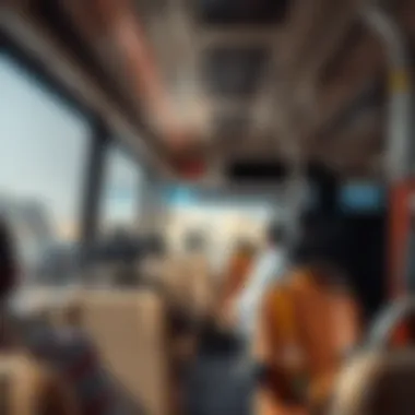 Modern Bus Interior for Comfortable Travel Interior of a modern bus traveling