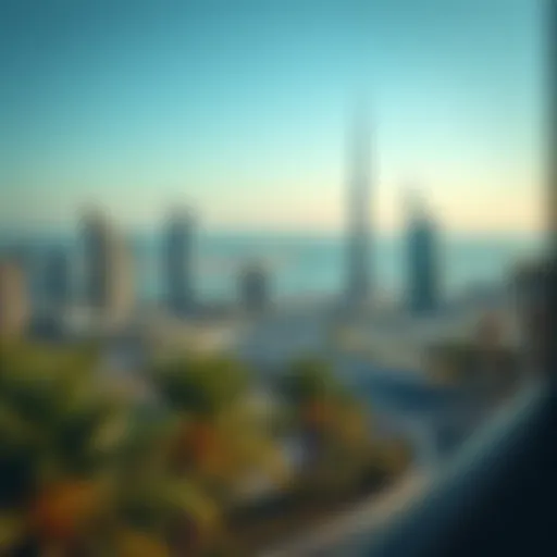 A Scenic View of Dubai's Skyline Scenic view of the Dubai skyline