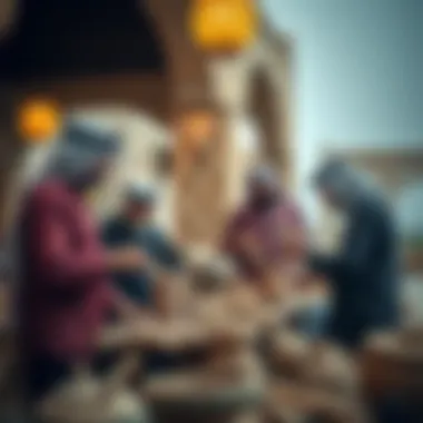 Demonstration of Emirati Crafts Craftsmen demonstrating traditional Emirati crafts