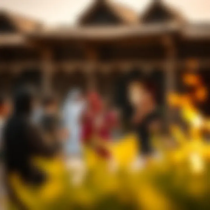 Cultural Activities at the Heritage Village Visitors engaging in cultural activities at the Heritage Village