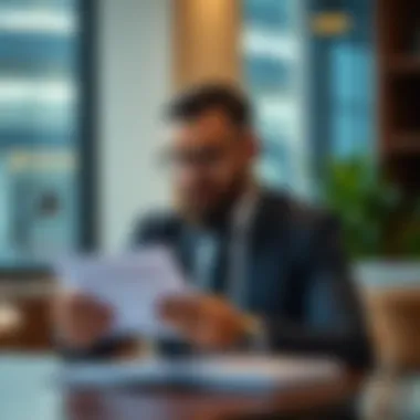 A professional reviewing a resignation letter
