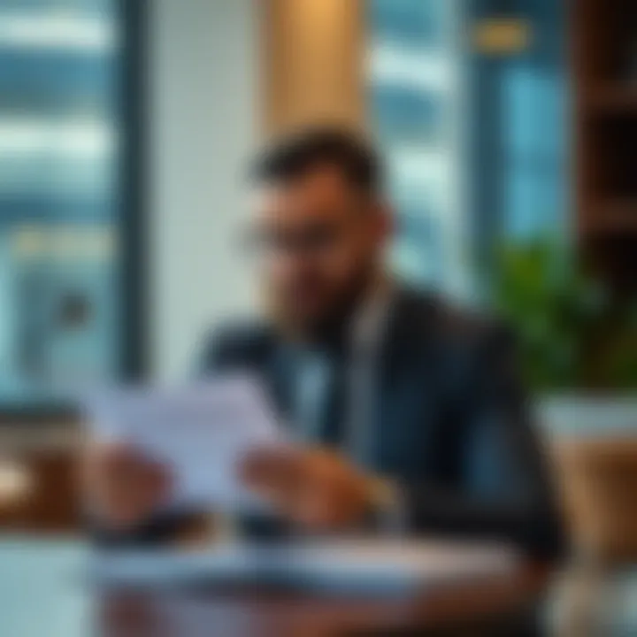 A professional reviewing a resignation letter