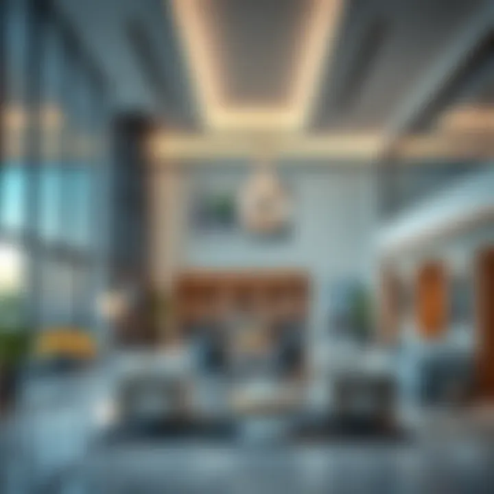 Interior space of Al Serkal Building highlighting modern amenities