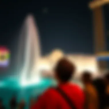 Visitors enjoying the Dubai Fountain show amidst Ramadan celebrations