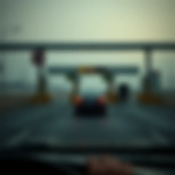 Vehicle Navigating Through a Toll Booth Vehicle navigating through a toll booth