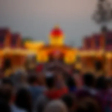 Cultural Performances at Global Village Crowd enjoying cultural performances at Global Village