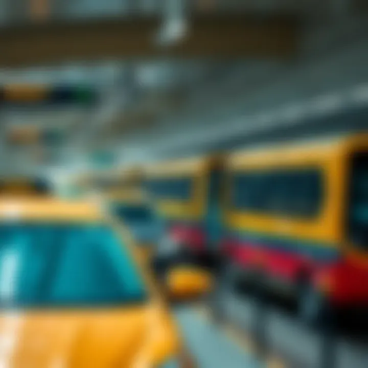 Dubai transportation system with metro and taxis