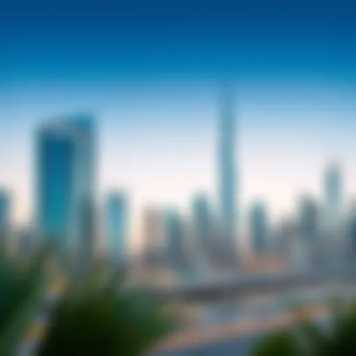 Elegant representation of Dubai's skyline with partitioned spaces