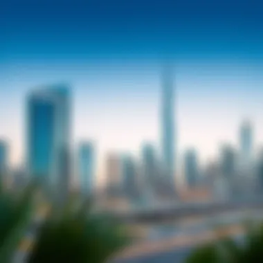 Dubai's Dynamic Skyline and Partitioned Spaces Elegant representation of Dubai's skyline with partitioned spaces