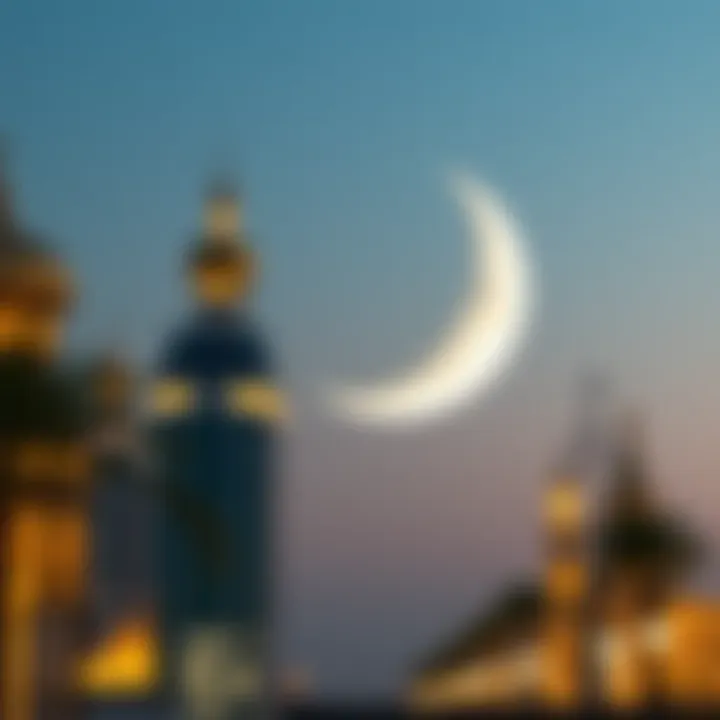 Crescent Moon Signifying Ramadan Crescent moon symbolizing the start of Ramadan