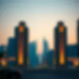 Salik gates in Dubai at twilight