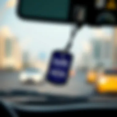 Salik Tag: Key to Seamless Travel Close-up of a Salik tag on a vehicle windshield