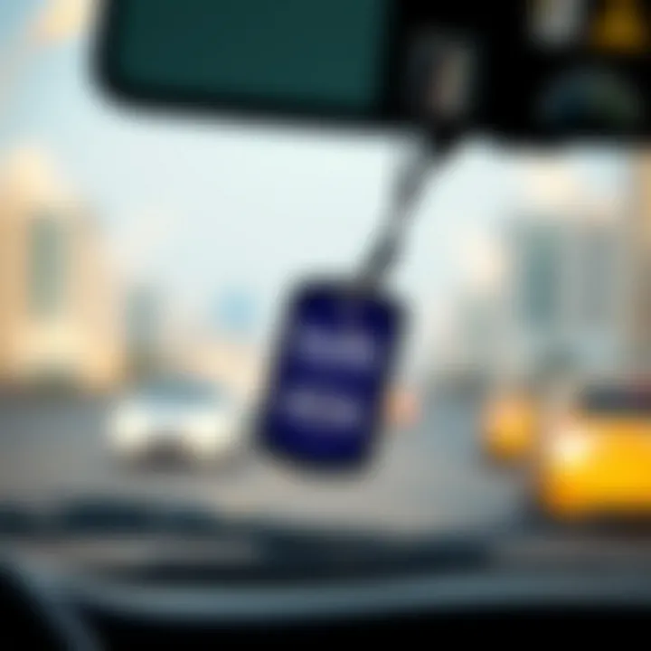 Salik Tag: Key to Seamless Travel Close-up of a Salik tag on a vehicle windshield