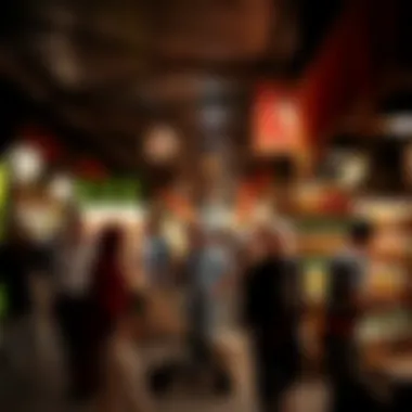A vibrant market scene with Ramadan-themed goods and community gatherings.