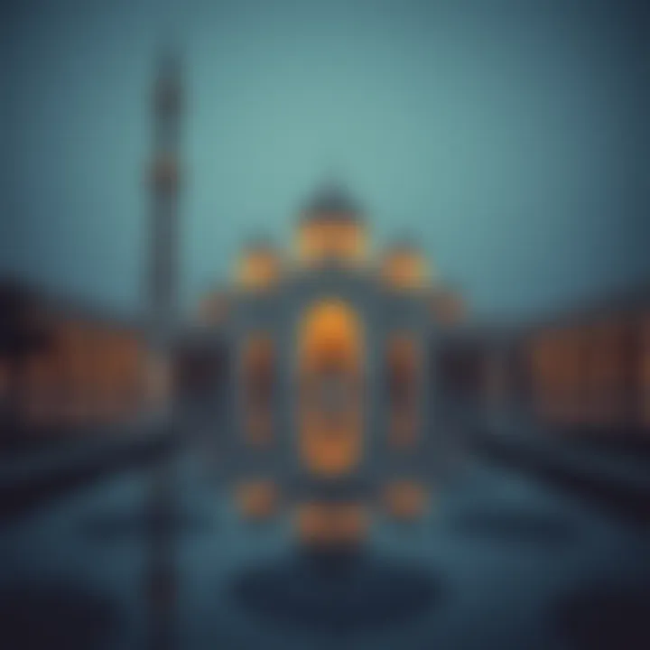 A serene setting of a mosque, representing spiritual reflection during Ramadan.