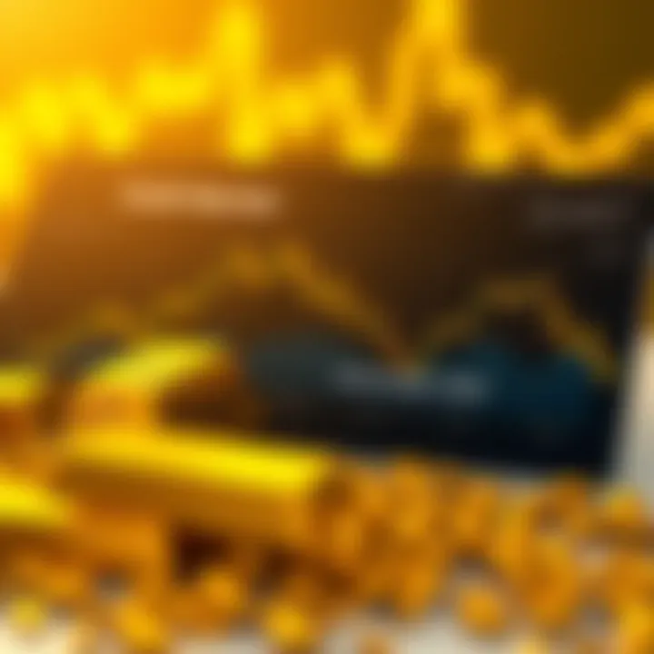 Investment strategies depicted through financial charts and gold bars