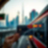 Metro Card with Dubai skyline in the background