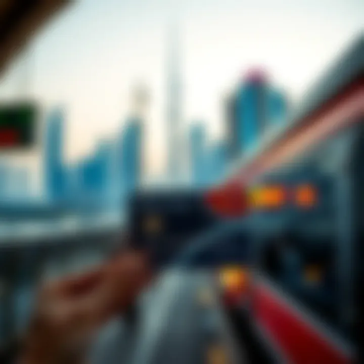 Metro Card with Dubai skyline in the background