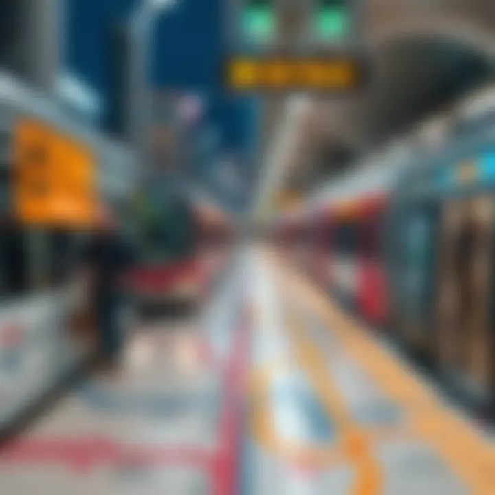 Overview of Dubai's public transportation map highlighting Metro routes