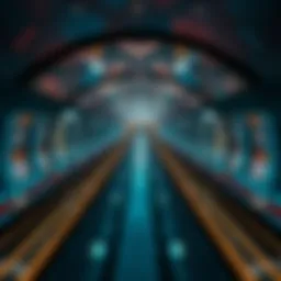 Aerial view of Dubai's modern metro station