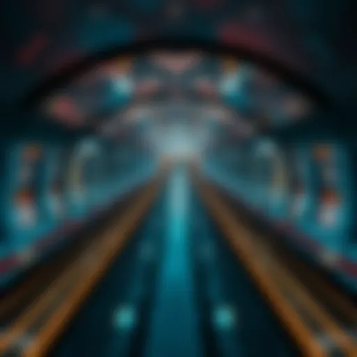 Aerial view of Dubai's modern metro station