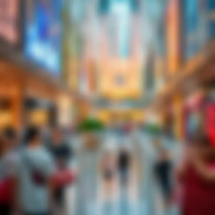 Families enjoying the vibrant atmosphere of Dubai Mall during peak hours