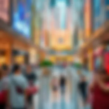 Vibrant Atmosphere at Dubai Mall Families enjoying the vibrant atmosphere of Dubai Mall during peak hours