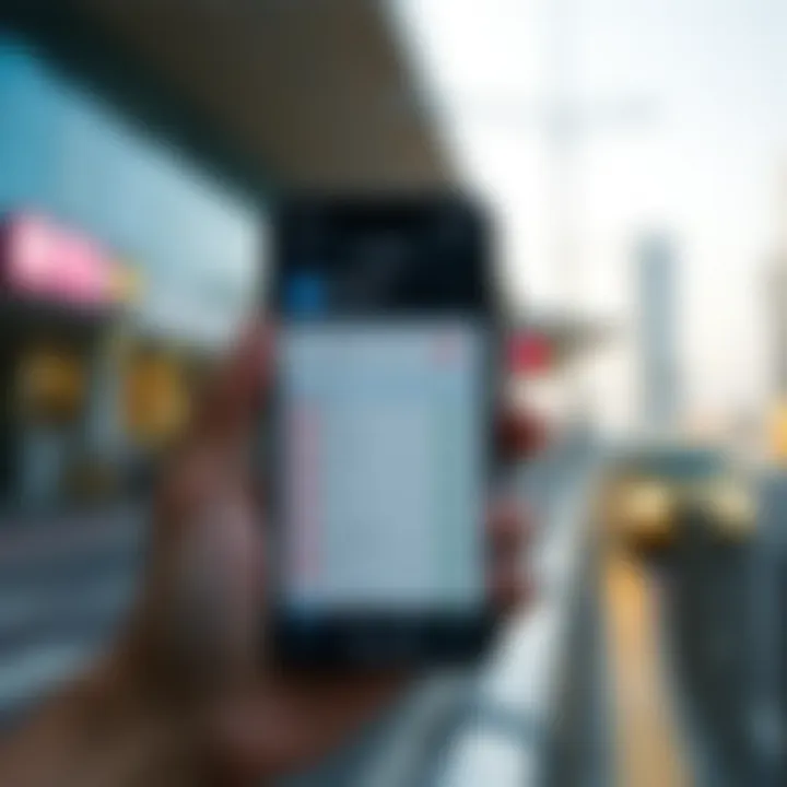 Smartphone displaying the RTA app with Nol card options
