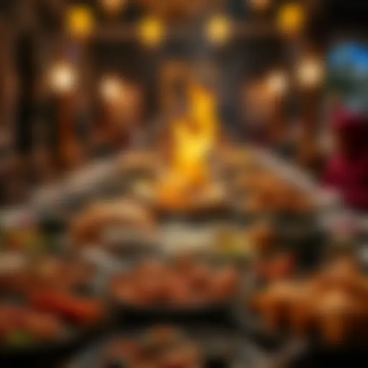 An elaborate Iftar spread showcasing traditional dishes and delicacies enjoyed during Ramadan.