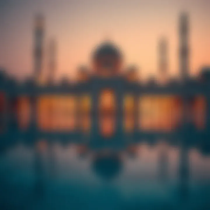 A serene mosque in Dubai, symbolizing peace and reflection during the holy month.